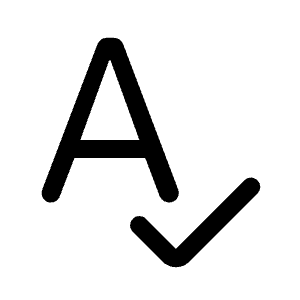 Spellcheck Fill Icon from Rounded Fill - Material Symbols Set