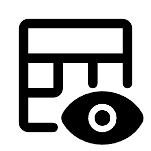 Table Eye Fill Icon from Rounded Fill - Material Symbols Set