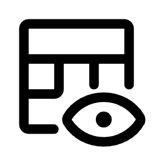 Table Eye Icon from Rounded Line - Material Symbols Set