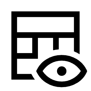 Table Eye Icon from Sharp Line - Material Symbols Set