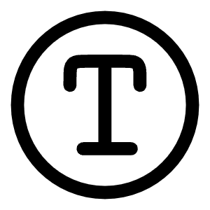 Text Circle Icon from Solar Linear Set