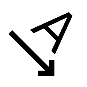 Text Rotation Angledown Icon from Outlined Line - Material Symbols Set