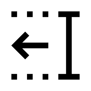 Text Select Move Back Character Fill Icon from Sharp Fill - Material Symbols Set