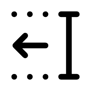 Text Select Move Back Character Fill Icon from Rounded Fill - Material Symbols Set