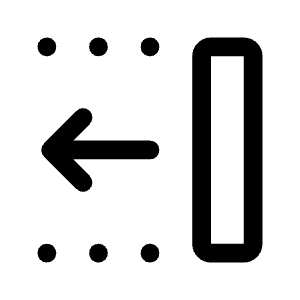 Text Select Move Back Word Icon from Rounded Line - Material Symbols Set