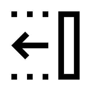 Text Select Move Back Word Icon from Sharp Line - Material Symbols Set