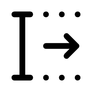 Text Select Move Forward Character Icon from Rounded Line - Material Symbols Set