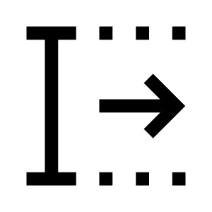 Text Select Move Forward Character Icon from Sharp Line - Material Symbols Set