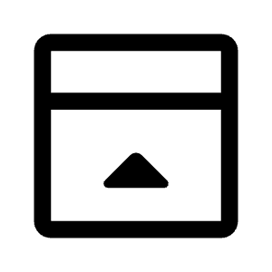 Top Panel Close Icon from Rounded Line - Material Symbols Set