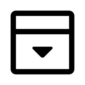 Top Panel Open Icon from Rounded Line - Material Symbols Set