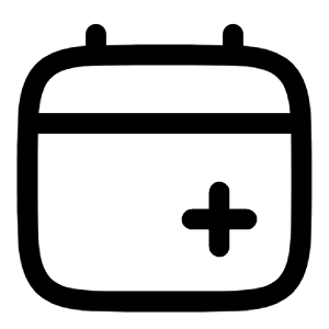 Calendar Add Icon from Solar Linear Set