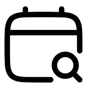 Calendar Search Icon from Solar Linear Set