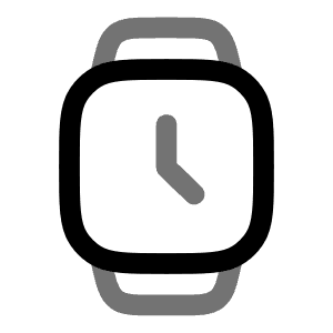 Watch Square Icon from Solar Line Duotone Set