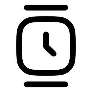 Watch Square Minimalistic Icon from Solar Linear Set