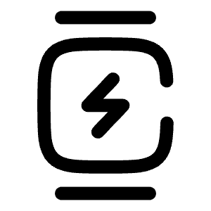 Watch Square Minimalistic Charge Icon from Solar Broken Set