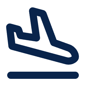Flight Land Line Icon from Mingcute Line Set