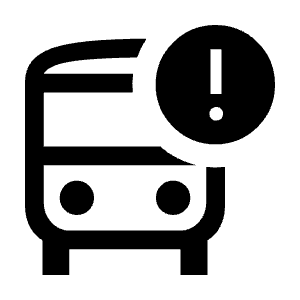 Bus Alert Icon from Sharp Line - Material Symbols Set