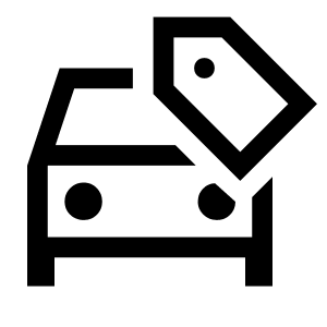 Car Tag Icon from Sharp Line - Material Symbols Set