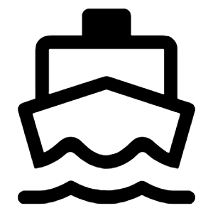 Directions Boat Icon from Rounded Line - Material Symbols Set