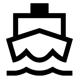 Directions Boat Icon from Sharp Line - Material Symbols Set