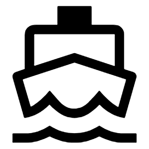 Directions Boat Icon from Outlined Line - Material Symbols Set