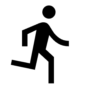 Directions Run Icon from Sharp Line - Material Symbols Set