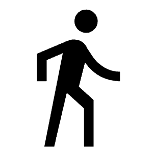 Directions Walk Fill Icon from Sharp Fill - Material Symbols Set
