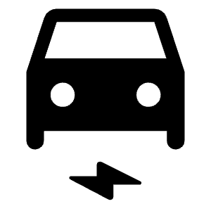 Electric Car Fill Icon from Rounded Fill - Material Symbols Set