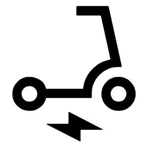 Electric Scooter Icon from Sharp Line - Material Symbols Set