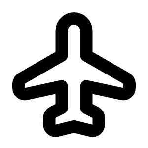 Flight Icon from Rounded Line - Streamline Material Free Set