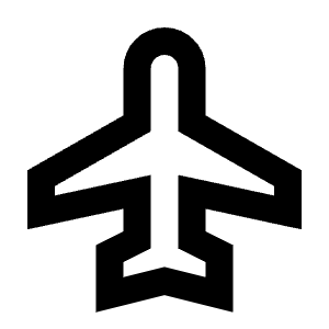 Flight Icon from Sharp Line - Streamline Material Free Set