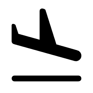 Flight Land Fill Icon from Rounded Fill - Material Symbols Set