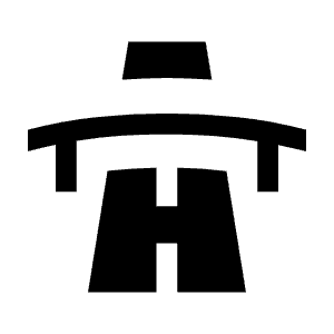 Flyover Fill Icon from Sharp Fill - Material Symbols Set