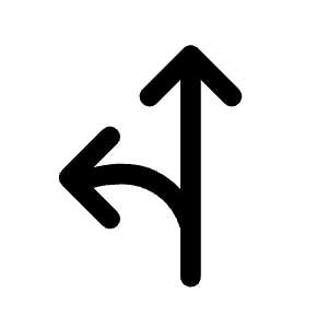 Fork Left Fill Icon from Rounded Fill - Material Symbols Set