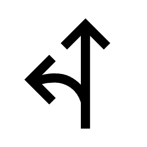 Fork Left Fill Icon from Sharp Fill - Material Symbols Set