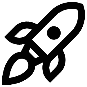 Launch Rocket Icon from Atlas Line Set