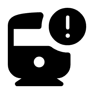 Railway Alert Fill Icon from Rounded Fill - Material Symbols Set