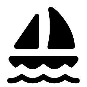 Sailing Fill Icon from Rounded Fill - Material Symbols Set