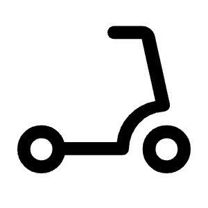 Scooter Fill Icon from Rounded Fill - Material Symbols Set
