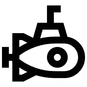 Submarine Travel Icon from Atlas Line Set