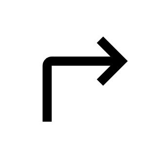 Turn Right Icon from Outlined Line - Material Symbols Set