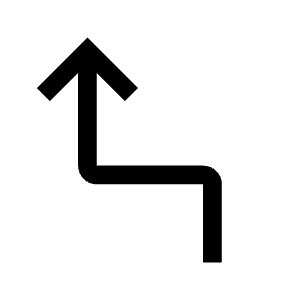 Turn Sharp Left Fill Icon from Outlined Fill - Material Symbols Set