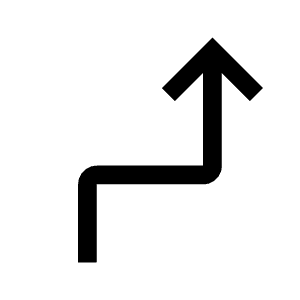 Turn Sharp Right Icon from Outlined Line - Material Symbols Set