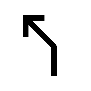 Turn Slight Left Icon from Outlined Line - Material Symbols Set