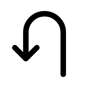 U Turn Left Fill Icon from Rounded Fill - Material Symbols Set