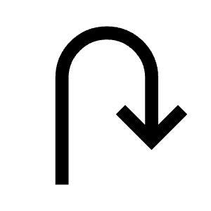 U Turn Right Icon from Outlined Line - Material Symbols Set