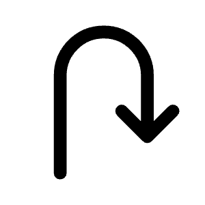 U Turn Right Fill Icon from Rounded Fill - Material Symbols Set