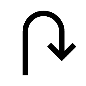 U Turn Right Fill Icon from Sharp Fill - Material Symbols Set