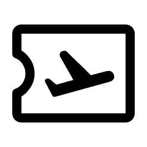 Airplane Ticket Icon from Rounded Line - Material Symbols Set