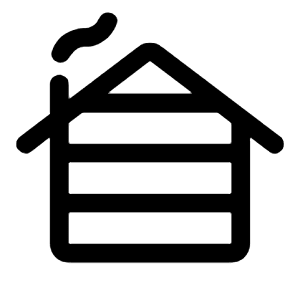 Cabin Fill Icon from Rounded Fill - Material Symbols Set